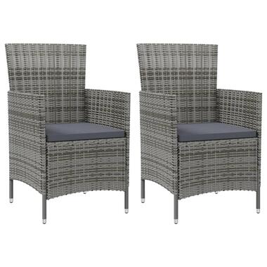 vidaXL - chaise de jardin - Coussins - Gris - Rotin synthétique - 2 pcs product