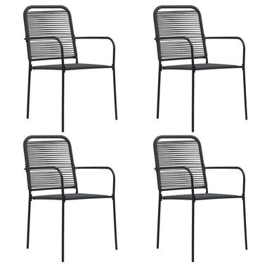 vidaXL - Buitenstoelen - Zwart - Metaal - 4 stuks - 56x53,5x85,5 cm product