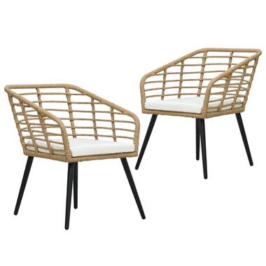 vidaXL - Chaises de jardin avec coussins - Rotin synthétique - 2 pcs product