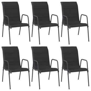 vidaXL - chaise de jardin - Noir - Acier - 6 pcs product