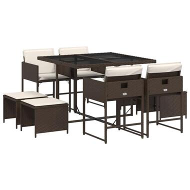 vidaXL - Tuinset - Bruin - Poly rattan product