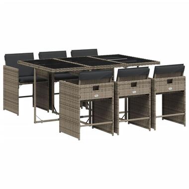vidaXL - Tuinset - Grijs - Poly rattan product