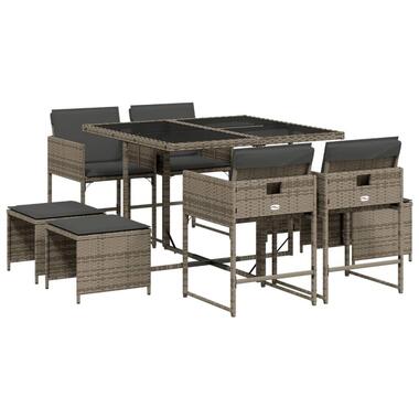 vidaXL - Tuinset - Grijs - Poly rattan product