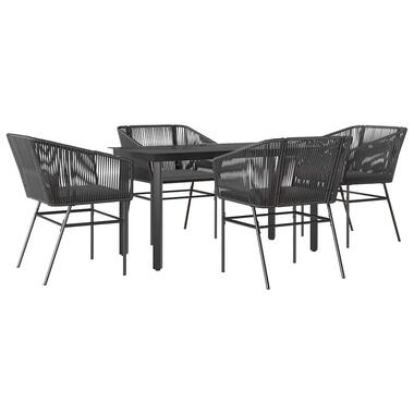 vidaXL - ensemble de salle à manger de jardin - Noir - Rotin - 140 x 70 x 74 cm product