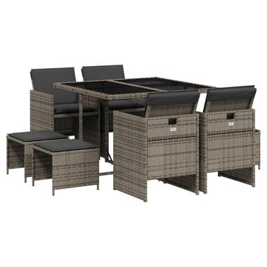 vidaXL - Tuinset - Grijs - Poly rattan product