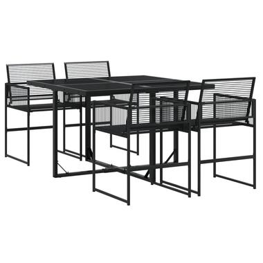 vidaXL - ensemble à manger de jardin - Noir - Rotin synthétique product