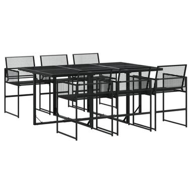 vidaXL - ensemble à manger de jardin - Noir - Rotin synthétique product