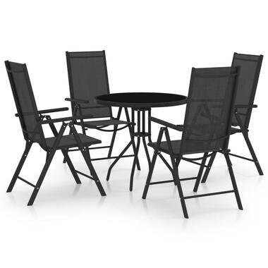 vidaXL - Eetset - Zwart - Aluminium product