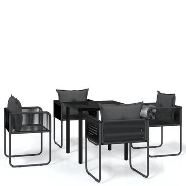 vidaXL - ensemble de salle à manger de jardin - Noir - Acier - 80 cm tafellengte product