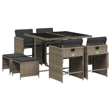 vidaXL - Tuinset - Grijs - Poly rattan product