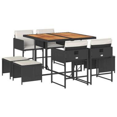 vidaXL - Tuinset - Zwart - Poly rattan product