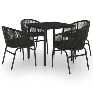 vidaXL - ensemble de salle à manger de jardin - Noir - PVC - 80 cm tafellengte product