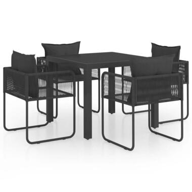 vidaXL - ensemble à manger - Noir - PVC - 79 cm tafellengte product