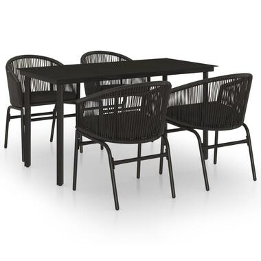 vidaXL - ensemble de salle à manger de jardin - Noir - PVC - 140 cm tafellengte product