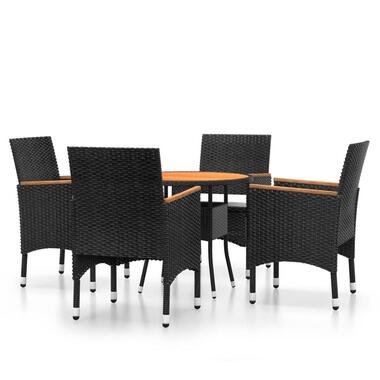 vidaXL - Tuinset - Zwart - Poly rattan product