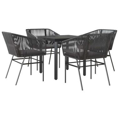vidaXL - ensemble de salle à manger de jardin - Noir - Rotin - 80 x 80 x 74 cm product
