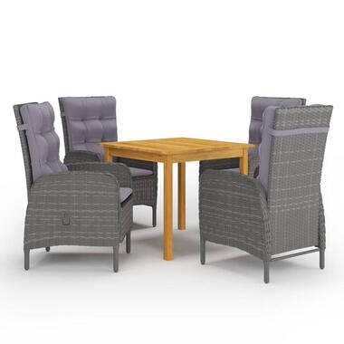 vidaXL - ensemble à manger - Gris - Rotin synthétique product