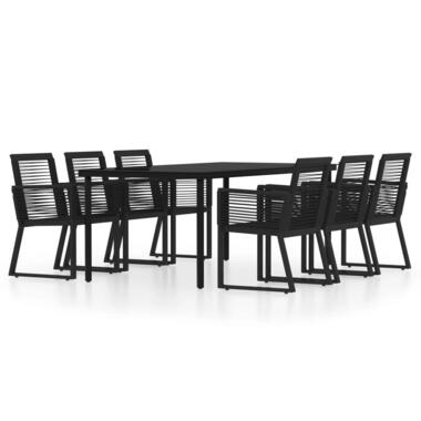vidaXL - ensemble de salle à manger - Noir - Acier - 200 cm tafellengte product