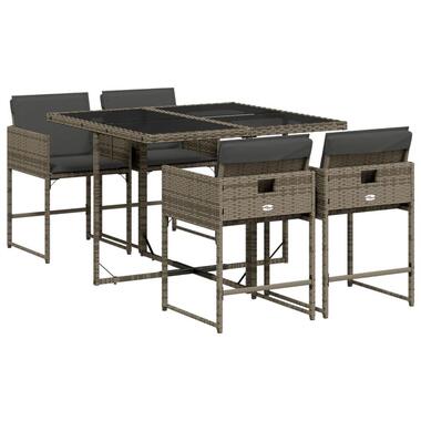 vidaXL - Tuinset - Grijs - Poly rattan product