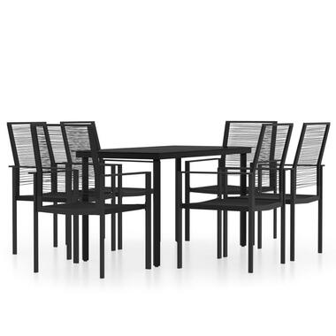 vidaXL - ensemble de salle à manger - Noir - Acier - 140 cm tafellengte product