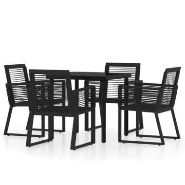 vidaXL - Eethoek - Zwart - Staal - 80 cm tafellengte product