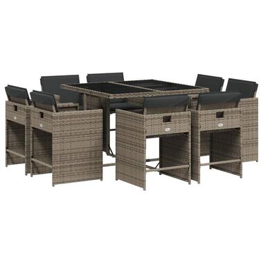 vidaXL - ensemble de salle à manger de jardin - Gris - Rotin synthétique product