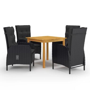 vidaXL - Tuinset - Zwart - Poly rattan product