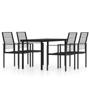 vidaXL - ensemble de salle à manger - Noir - Acier - 140 cm tafellengte product
