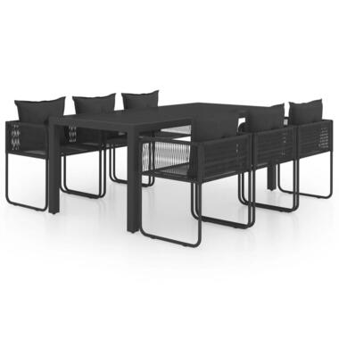 vidaXL - Eetset - Zwart - PVC - 184.5 cm tafellengte product