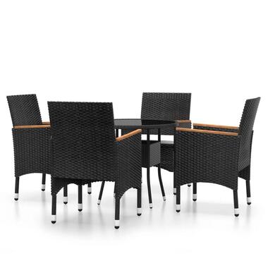 vidaXL - ensemble repas de jardin - Noir - Rotin synthétique product