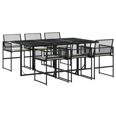 vidaXL - ensemble à manger de jardin - Noir - Rotin synthétique product