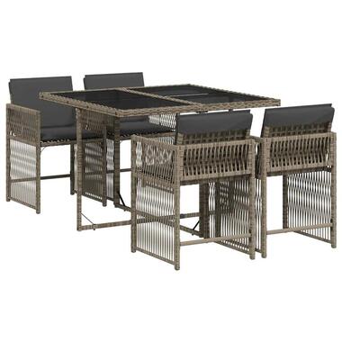 vidaXL - Tuinset - Grijs - Poly rattan product