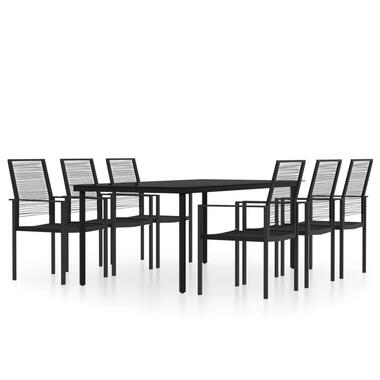 vidaXL - ensemble de salle à manger - Noir - Acier - 200 cm tafellengte product