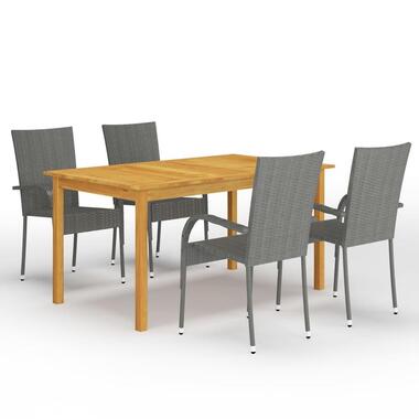 vidaXL - ensemble à manger - Gris - Bois d'acacia product