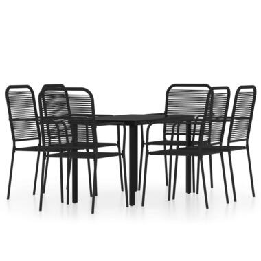 vidaXL - ensemble de salle à manger - Noir - Acier - 140 cm tafellengte product