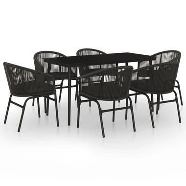 vidaXL - Tuinset - Zwart - PVC - 140 cm tafellengte product