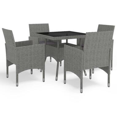 vidaXL - Tuinset - Grijs - Poly rattan product