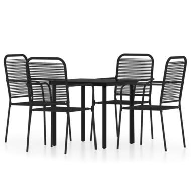 vidaXL - Eethoek - Zwart - Staal - 80 cm tafellengte product