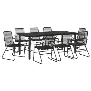 vidaXL - ensemble à manger de jardin - Noir - Acier - 200 cm tafellengte product