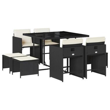vidaXL - Tuinset - Zwart - Poly rattan product
