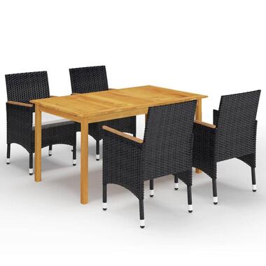 vidaXL - ensemble à manger - Noir - Bois d'acacia product