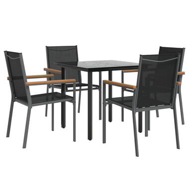 vidaXL - ensemble à manger de jardin - Noir - Acier - 80 cm tafellengte product