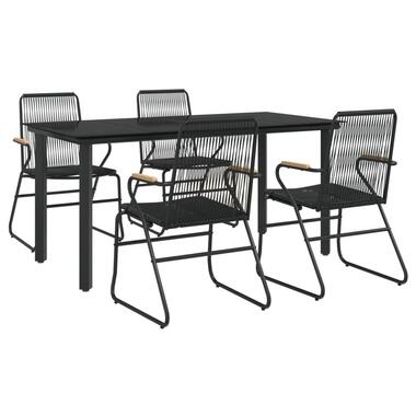 vidaXL - Tuinset - Zwart - PVC - 160 cm tafellengte product
