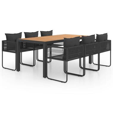 vidaXL - Eetset - Zwart - PVC - 184.5 cm tafellengte product