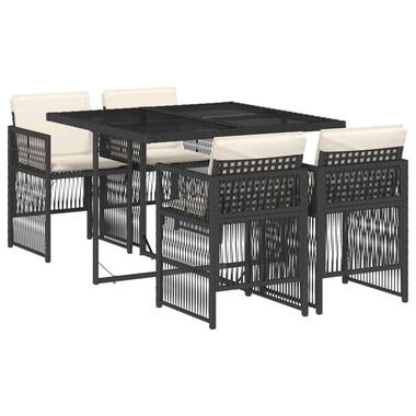 vidaXL - Tuinset - Zwart - Poly rattan product