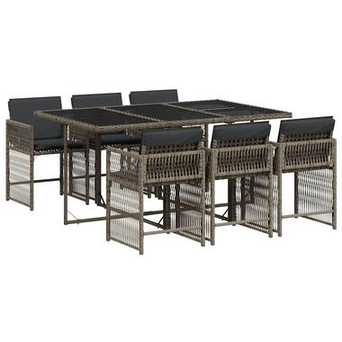vidaXL - ensemble de salle à manger de jardin - Gris - Rotin synthétique product