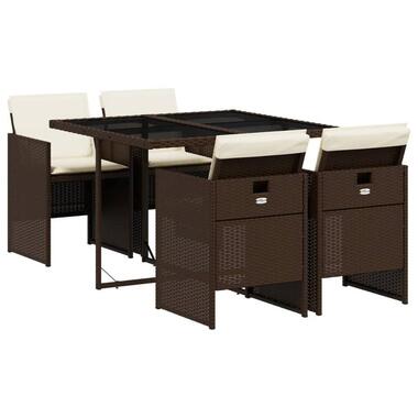 vidaXL - Tuinset - Bruin - Poly rattan product