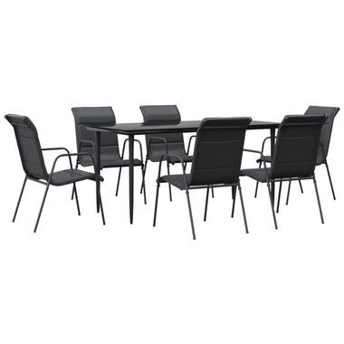 vidaXL - Tuinset - Zwart - Staal - 160 cm tafellengte product