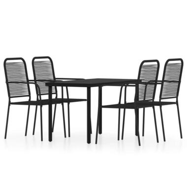 vidaXL - Eethoek - Zwart - Staal - 140 cm tafellengte product