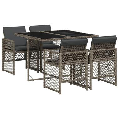 vidaXL - ensemble à manger de jardin - Gris - Rotin synthétique product